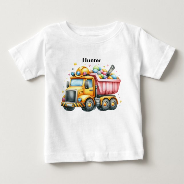 T-shirt Pour Bébé Camion à benne pour garçon (Devant)