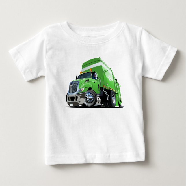 T-shirt Pour Bébé Camion à ordures de dessin (Devant)