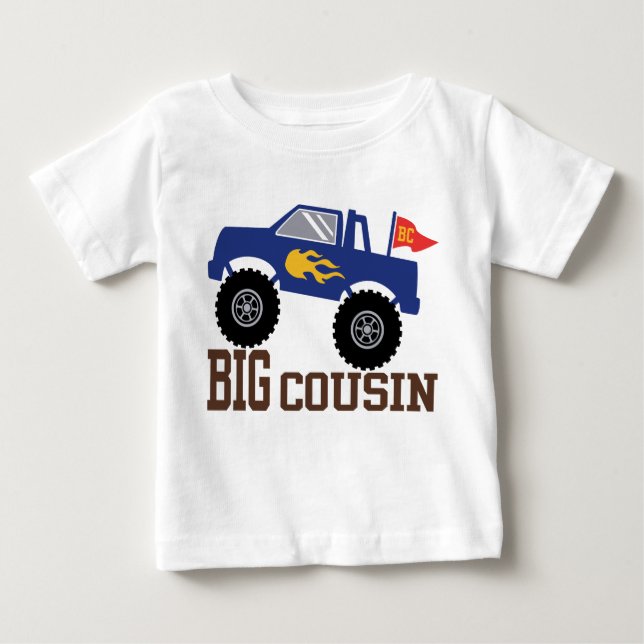 T-shirt Pour Bébé Camion Big Cousin Monster (Devant)