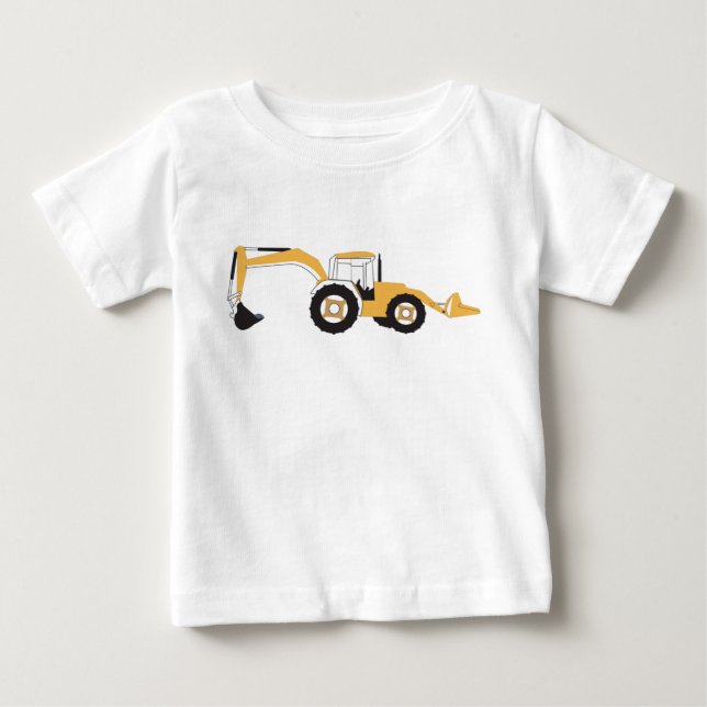 T-shirt Pour Bébé Camion de construction à pelle rétrocaveuse (Devant)