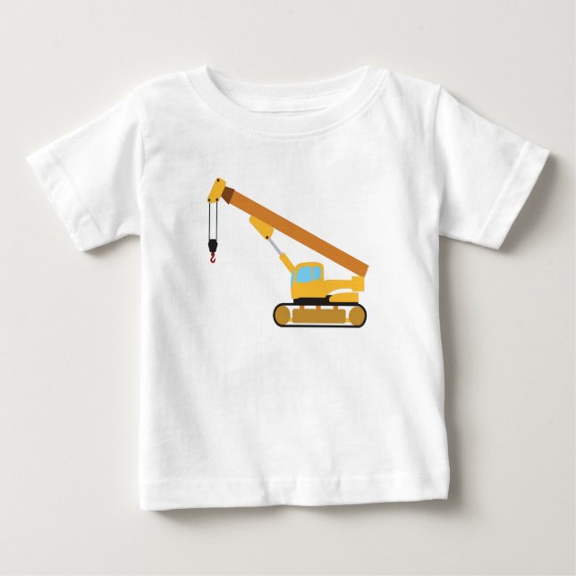 T-shirt Pour Bébé Camion de construction de grue (Devant)
