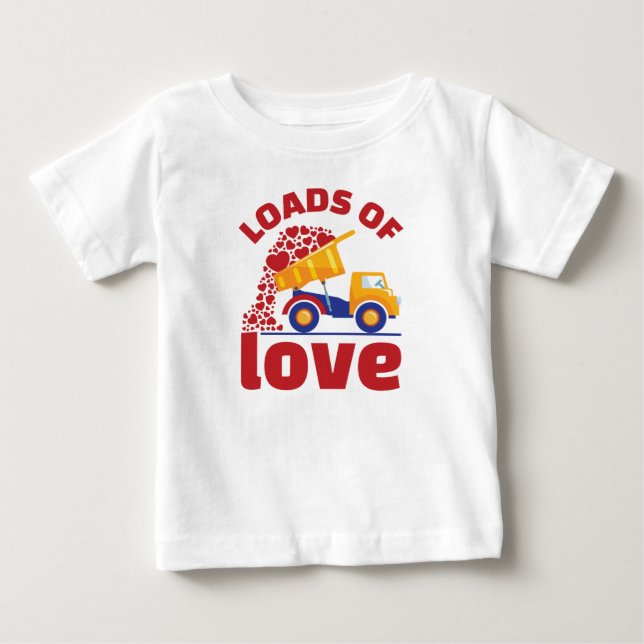 T-shirt Pour Bébé Camion de la Saint-Valentin chargé d'amour (Devant)