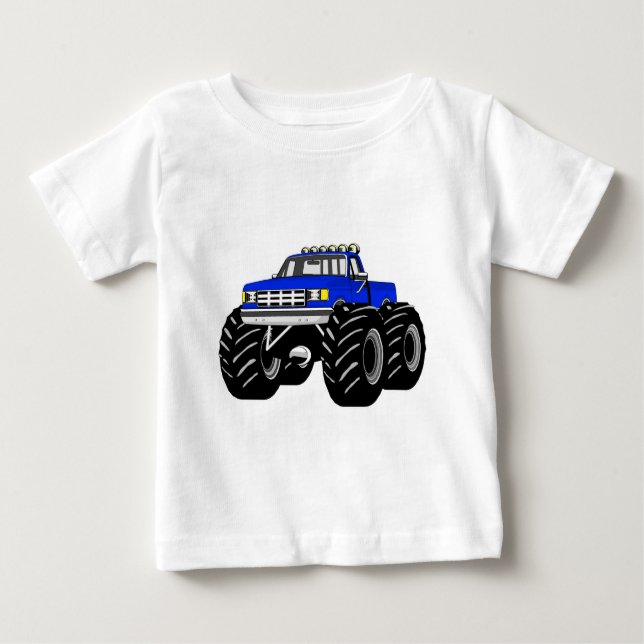 T-SHIRT POUR BÉBÉ CAMION DE MONSTRE BLEU (Devant)