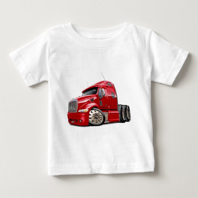 T-shirt Pour Bébé Camion de rouge de Peterbilt (Devant)