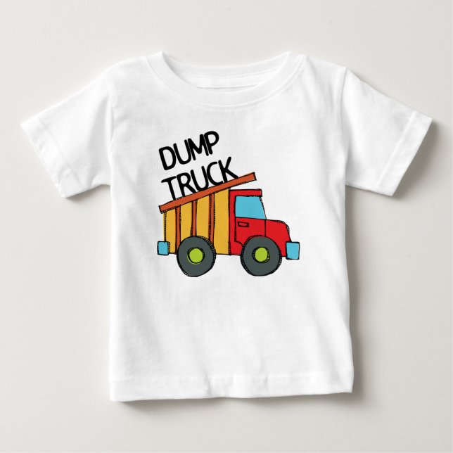 T-shirt Pour Bébé Camion de vidange (Devant)