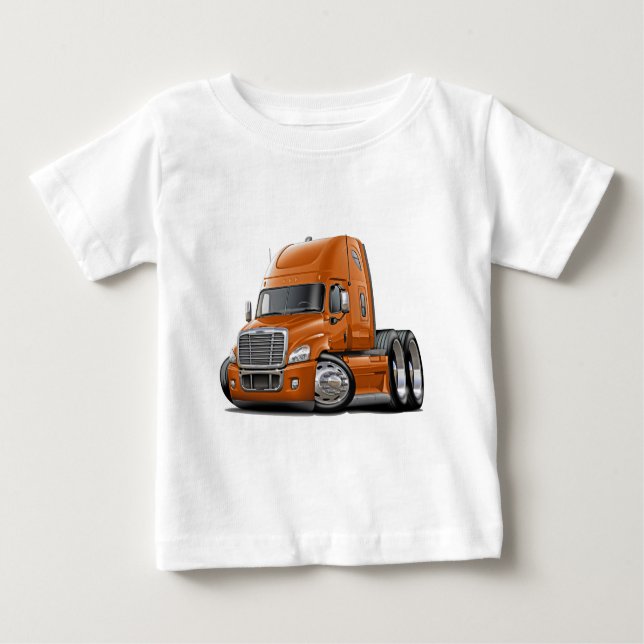 T-shirt Pour Bébé Camion d'orange de Freightliner Cascadia (Devant)