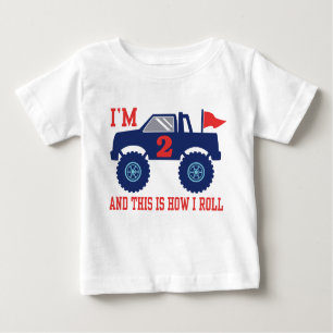 T-shirt Pour Bébé Camion Monster 2 Anniversaire