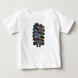 T-shirt Pour Bébé Camion monstre de dessin animé