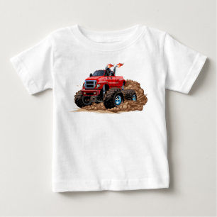 T-shirt Pour Bébé Camion monstre de dessin animé