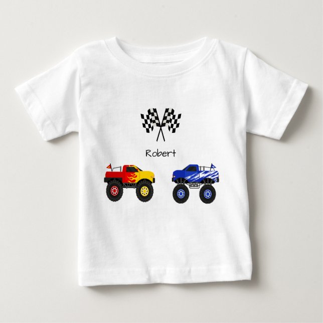 T-shirt Pour Bébé Camion monstre personnalisé  (Devant)