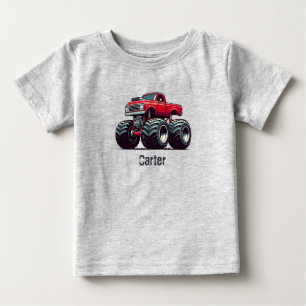 T-shirt Pour Bébé Camion monstre rouge 