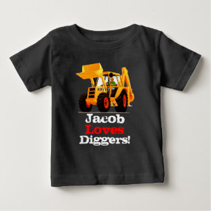 T-shirt Pour Bébé Camion nommé fait sur commande défonceur jaune d