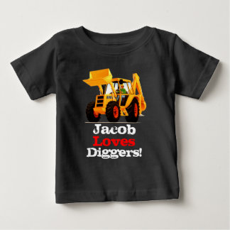 T-shirt Pour Bébé Camion nommé fait sur commande défonceur jaune de