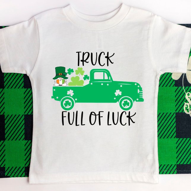 T-shirt Pour Bébé Camion plein de la chance verte Gnome avec le coeu (Créateur téléchargé)