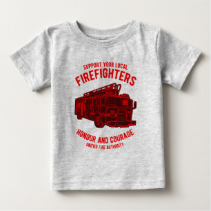 T-shirt Pour Bébé Camion pompier