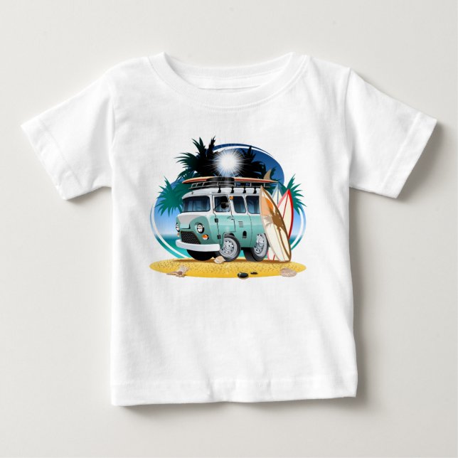 T-shirt Pour Bébé Camionnette de dessin animé (Devant)