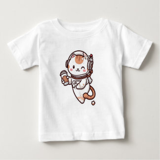 T-shirt Pour Bébé Camiseta con gatito en el espacio