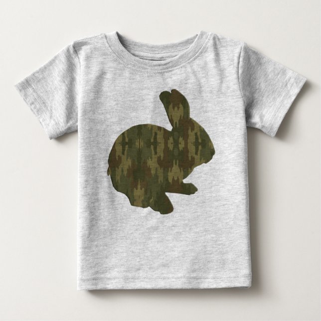 T-shirt Pour Bébé Camouflage Silhouette Chemise lapin de Pâques (Devant)