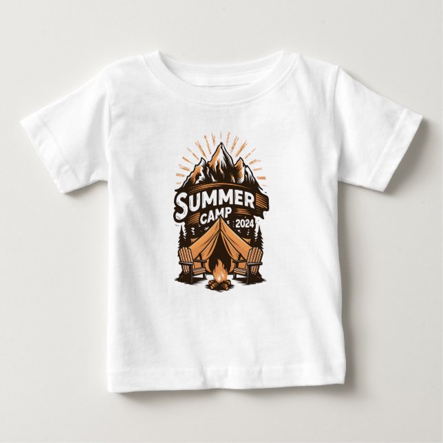 T-shirt Pour Bébé Camp d'été 2024 - Camping de vacances (Devant)