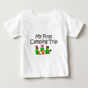 T-shirt Pour Bébé Campant mes premières vacances en camping