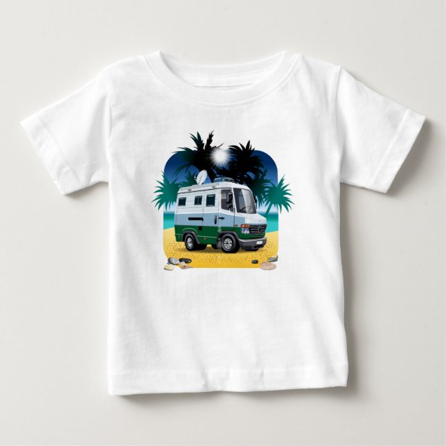 T-shirt Pour Bébé Camper de dessin (Devant)