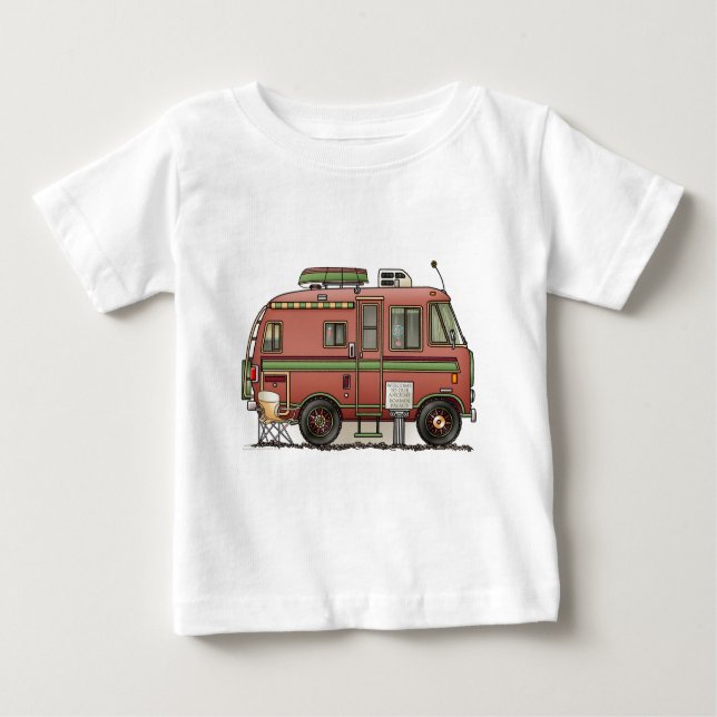 T-shirt Pour Bébé Camping à moteur Travco RV (Devant)
