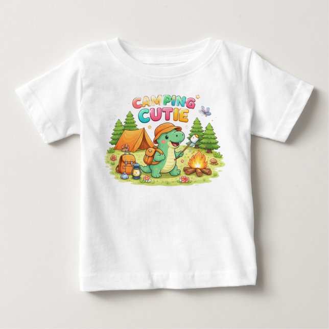 T-shirt Pour Bébé Camping Cutie – Bébé Mignon Aventure Extérieure Un (Devant)