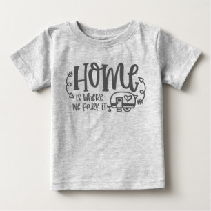T-shirt Pour Bébé Camping en VR La maison est là où nous la garons