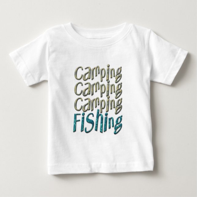 T-shirt Pour Bébé Camping Pêche (Devant)