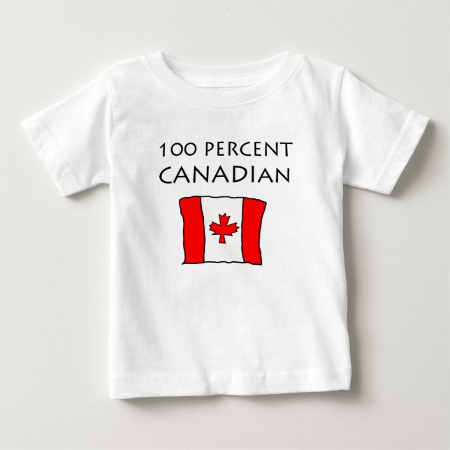 T-shirt Pour Bébé Canadien de 100% (Devant)