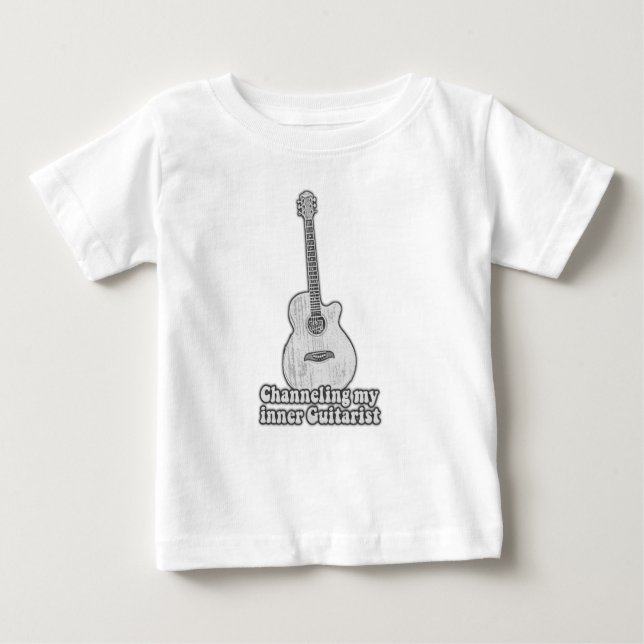 T-shirt Pour Bébé Canalisation de mon guitariste intérieur. retro no (Devant)