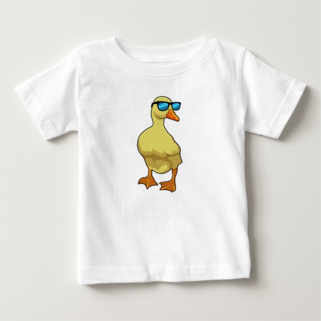 T-shirt Pour Bébé Canard avec lunettes de soleil (Devant)