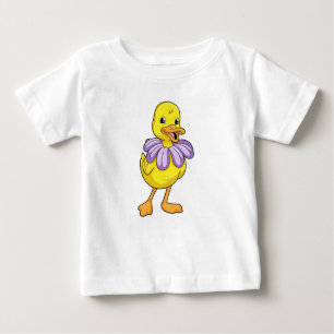 T-shirt Pour Bébé Canard avec marguerite