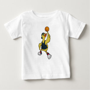 T-shirt Pour Bébé Canard comme joueur de basketball avec basket-ball