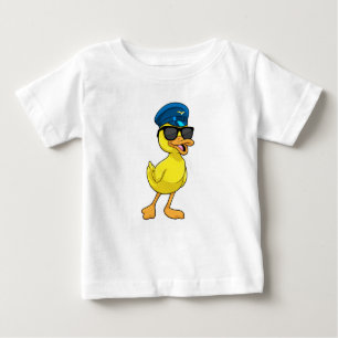 T-shirt Pour Bébé Canard comme pilote avec casquette pilote