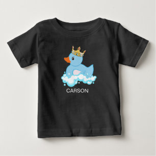 T-shirt Pour Bébé Canard en Caoutchouc (Bleu) Impression Personnalis