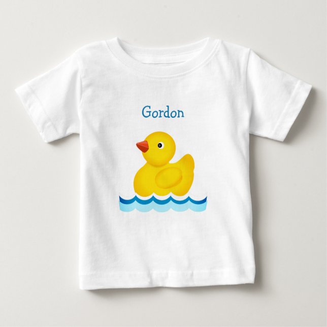 T-shirt Pour Bébé Canard en caoutchouc personnalisé (Devant)
