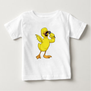 T-shirt Pour Bébé Canard en chanteur avec microphone
