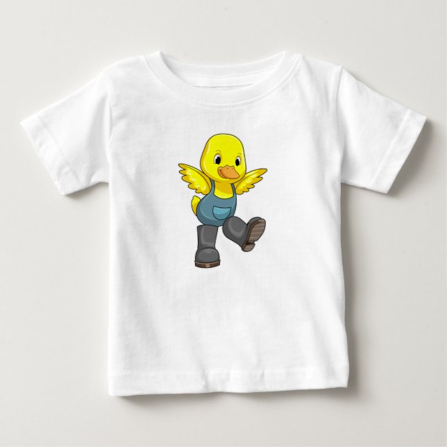 T-shirt Pour Bébé Canard en fermier avec des bottes (Devant)