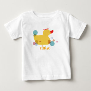 T-shirt Pour Bébé Canard jaune mignon Anniversaire