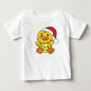 T-shirt Pour Bébé Canard Noël Animaux d'hiver Canard de vacances