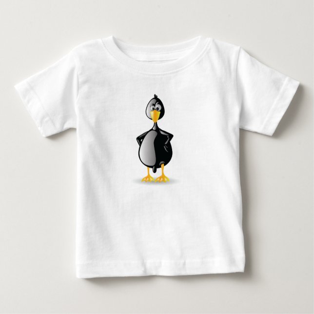 T-shirt Pour Bébé Canard Noir Avec Attitude (Devant)
