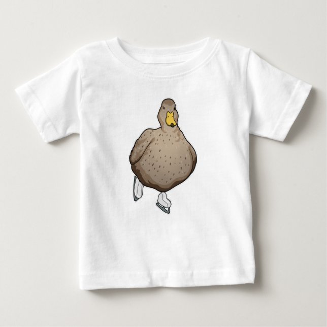 T-shirt Pour Bébé Canard Patinage sur glace Patins sur glace (Devant)