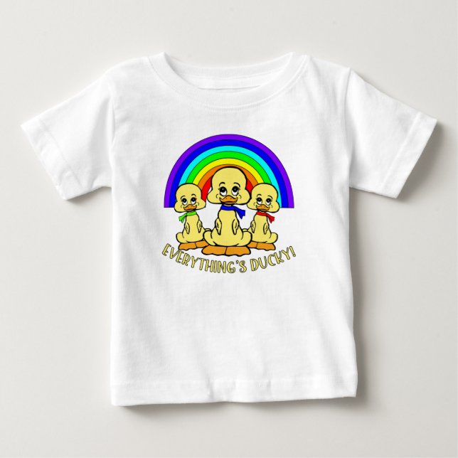 T-SHIRT POUR BÉBÉ CANARDS DRÔLES RAINBOWCORE  (Devant)