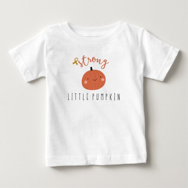 T-shirt Pour Bébé cancer de l'enfance citrouille (Devant)