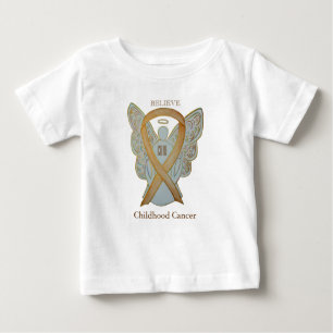 T-shirt Pour Bébé Cancer de l'enfance Gold Sensibilisation Ruban Ang