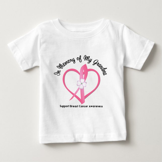 T-shirt Pour Bébé Cancer du sein dans la mémoire de ma grand-maman (Devant)