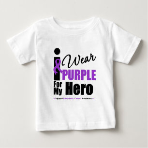 T-shirt Pour Bébé Cancer pancréatique je porte le héros pourpre de