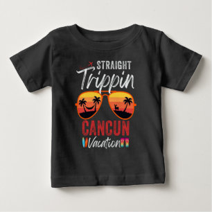 T-shirt Pour Bébé Cancun Mexique en ligne droite pour couples famill