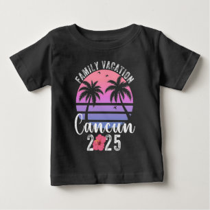 T-shirt Pour Bébé Cancun Mexique Vacances en Famille 2025 Famille As